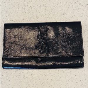 YSL Black Patent Belle Du Jour Clutch